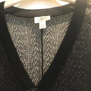 Black LOFT lace shirt with 3/4 length sleeve